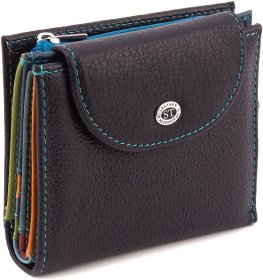 Женский кожаный кошелек черного цвета с монетницей ST Leather 1767291