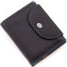 Шкіряний жіночий гаманець чорного кольору з монетницею ST Leather 1767291 - 3