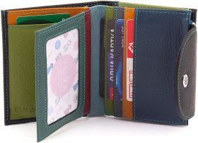 Женский кожаный кошелек черного цвета с монетницей ST Leather 1767291