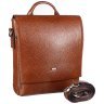 Мужская барсетка с ручкой из натуральной кожи флотар рыжего цвета DESISAN 107391 modnotak фото - 3