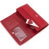 Женский кожаный кошелек красного цвета с клапаном на кнопке ST Leather 1767391 - 7