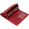 Женский кожаный кошелек красного цвета с клапаном на кнопке ST Leather 1767391 - 8