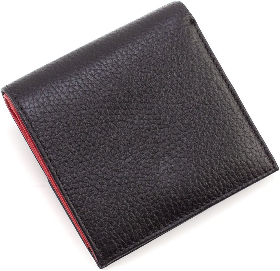 Черно-красный маленький женский кошелек из натуральной кожи Karya 67491
