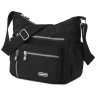 Жіноча тканинна сумка-месенджер чорного кольору через плече Confident 77591 - 1