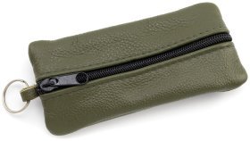 Велика шкіряна ключниця з двома відділеннями темно-зеленого кольору ST Leather 97791