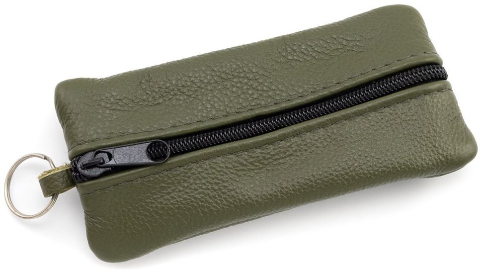 Велика шкіряна ключниця з двома відділеннями темно-зеленого кольору ST Leather 97791 modnotak фото №1