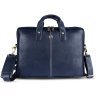Кожаная сумка с плечевым ремнем для ноутбука до 13" Hammonds Flycatcher LB105 синего цвета 107991 modnotak фото - 1