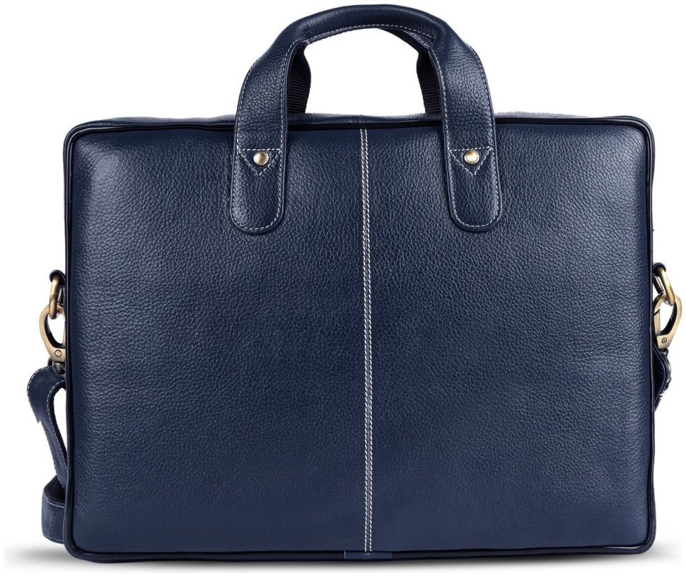 Кожаная сумка с плечевым ремнем для ноутбука до 13" Hammonds Flycatcher LB105 синего цвета 107991 modnotak фото №2