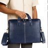Кожаная сумка с плечевым ремнем для ноутбука до 13" Hammonds Flycatcher LB105 синего цвета 107991 modnotak фото - 6