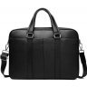 Чоловіча ділова шкіряна сумка-портфель чорного кольору Tiding Bag (19440) - 3