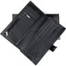 Шкіряний чоловічий купюрник чорного кольору під багато карток H-Leather Accessories (21545) - 7