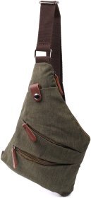 Текстильна чоловіча сумка через плече оливкового кольору Vintage 2422197