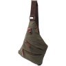 Текстильна чоловіча сумка через плече оливкового кольору Vintage 2422197 - 1
