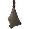 Текстильна чоловіча сумка через плече оливкового кольору Vintage 2422197 - 2