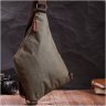 Текстильная мужская сумка через плечо оливкового цвета Vintage 2422197 - 8
