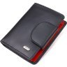 Вертикальний жіночий гаманець чорно-червоного кольору з гладкої шкіри CANPELLINI (2421683) - 1