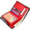 Вертикальний жіночий гаманець чорно-червоного кольору з гладкої шкіри CANPELLINI (2421683) - 4