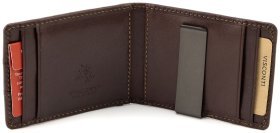 Коричневий чоловічий зажим для купюр із натуральної високоякісної шкіри Visconti 69191