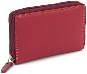 Червоний жіночий гаманець середнього розміру з натуральної шкіри на блискавці Visconti Aruba 69291