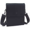 Классическая мужская наплечная сумка из фактурной кожи черного цвета H.T. Leather 69791 - 1