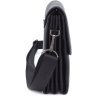 Классическая мужская наплечная сумка из фактурной кожи черного цвета H.T. Leather 69791 - 2