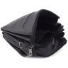 Класична чоловіча наплічна сумка з фактурної шкіри чорного кольору H.T. Leather 69791 - 8