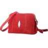 Красная сумка на молнии из настоящей кожи ската STINGRAY LEATHER (024-18631) - 2