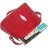 Красная сумка на молнии из настоящей кожи ската STINGRAY LEATHER (024-18631) - 3