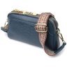 Синяя женская плечевая сумка из натуральной кожи на два отделения Vintage 2422355 - 1