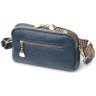 Синяя женская плечевая сумка из натуральной кожи на два отделения Vintage 2422355 - 2