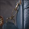 Синяя женская плечевая сумка из натуральной кожи на два отделения Vintage 2422355 - 9