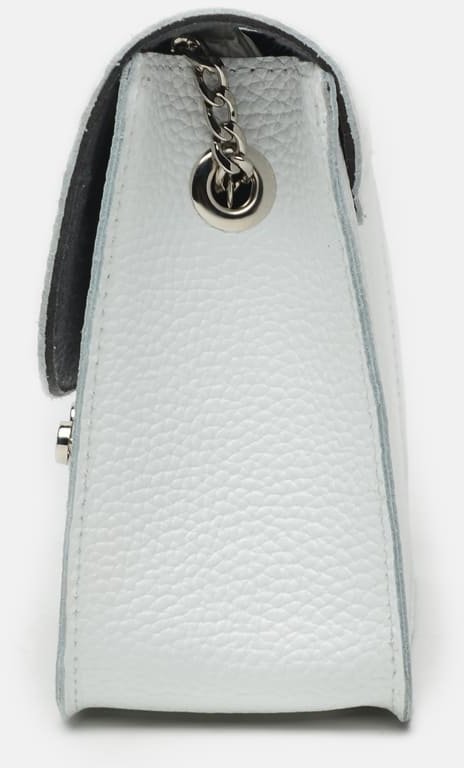 Жіноча шкіряна сумка-кроссбоді маленького розміру в білому кольорі Ricco Grande (15675)