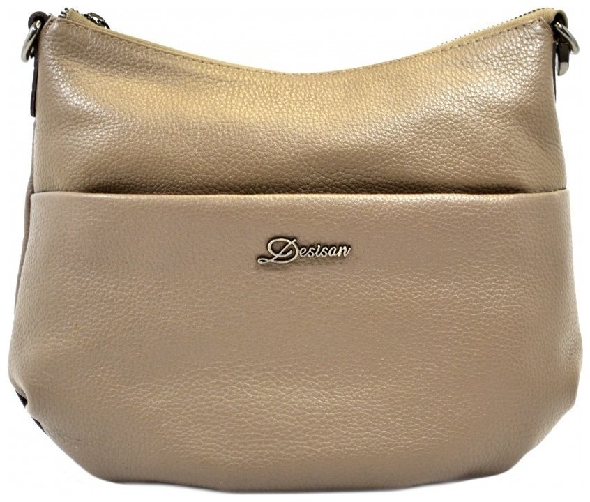 Вместительная женская сумка из натуральной кожи Desisan 81192 Бежевая modnotak фото №1