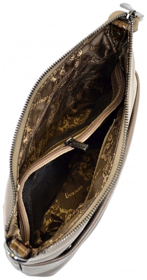 Вместительная женская сумка из натуральной кожи Desisan 81192 Бежевая modnotak фото №4