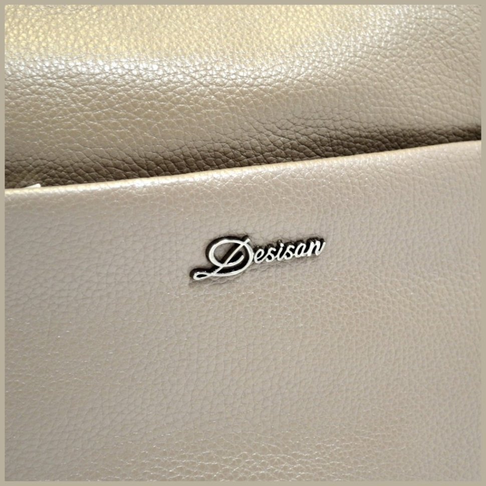 Вместительная женская сумка из натуральной кожи Desisan 81192 Бежевая modnotak фото №5