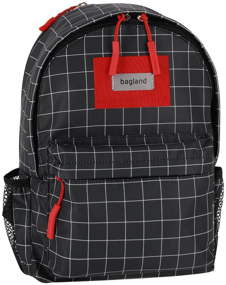 Рюкзак молодежный, анатомический, черного цвета в большую клетку Bagland 111392 modnotak фото №1