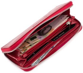 Красный кошелек ручной работы на молнии Grande Pelle (13095)