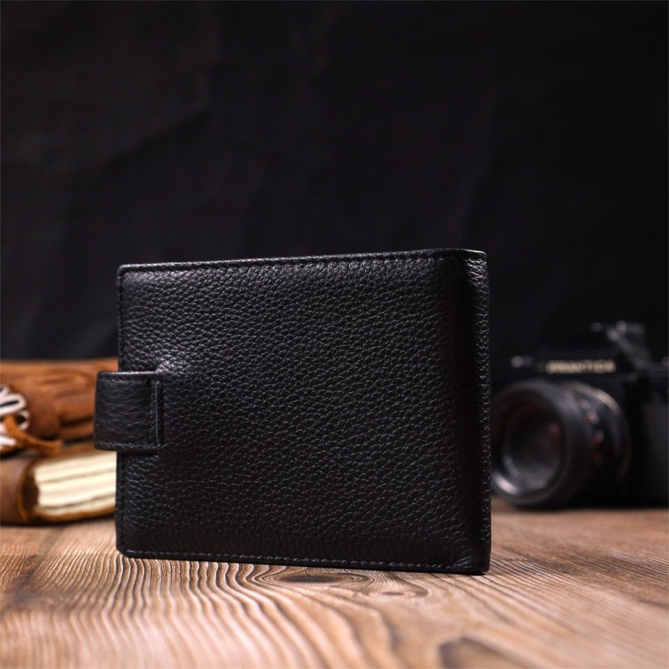 Мужской кошелек из натуральной кожи черного цвета Vintage Style 91392 modnotak фото №7