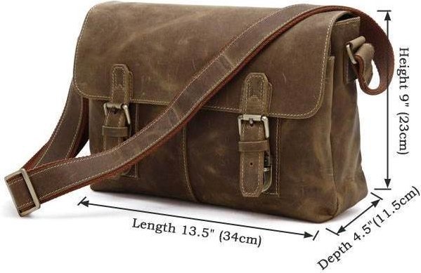 Вінтажна наплічна сумка - месенджер з клапаном VINTAGE STYLE (14118)