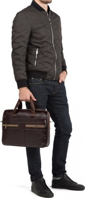 Стильная мужская деловая сумка под ноутбук и бумаги А4 формата VINTAGE STYLE (14626)