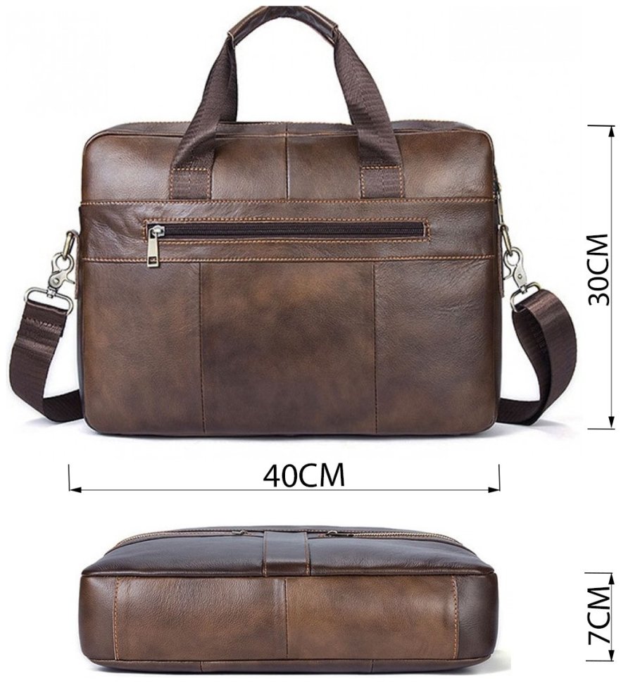 Стильная мужская деловая сумка под ноутбук и бумаги А4 формата VINTAGE STYLE (14626) modnotak фото №11
