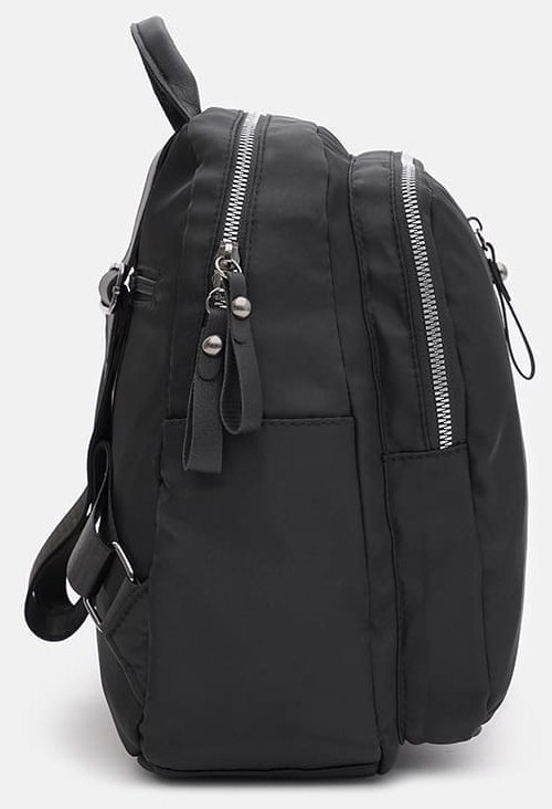 Чорний жіночий текстильний рюкзак середнього розміру на дві блискавки Monsen 71792