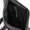 Мужской рюкзак-слинг из черной кожи с моно-шлейкой через плечо TARWA (19888) - 5