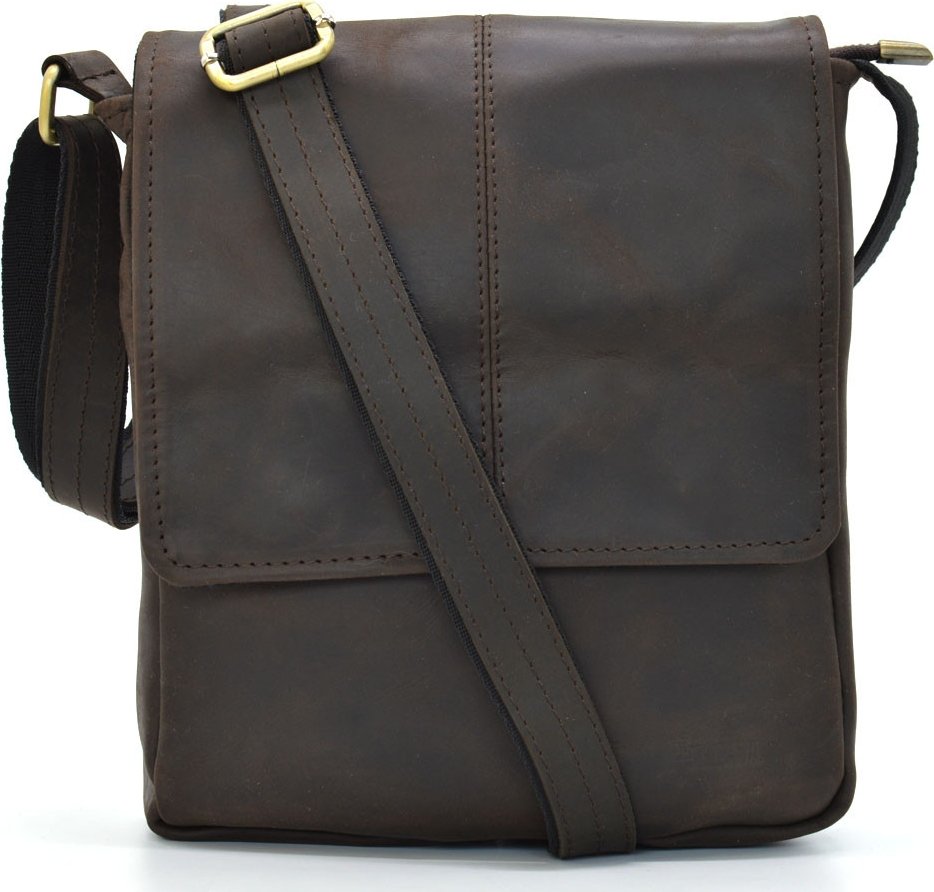 Мужская винтажная сумка формата A5 из натуральной кожи через плечо TARWA (19633)