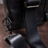 Черный мужской слинг - рюкзак из натуральной гладкой кожи VINTAGE STYLE (14777) - 8