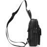 Черный мужской слинг - рюкзак из натуральной гладкой кожи VINTAGE STYLE (14777) - 10