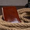 Коричневий гаманець потрійного складання з натуральної якісної шкіри Vintage (14464) - 5