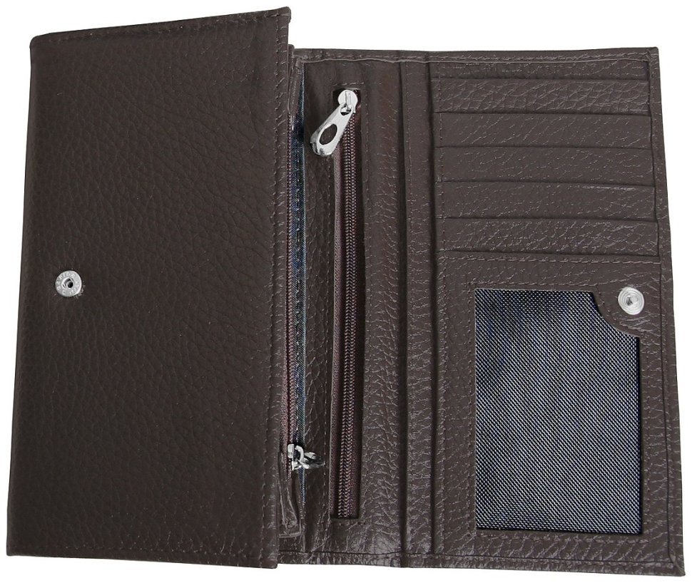 Женский кошелек коричневого цвета из кожи флотар Vip Collection 102492 modnotak фото №3