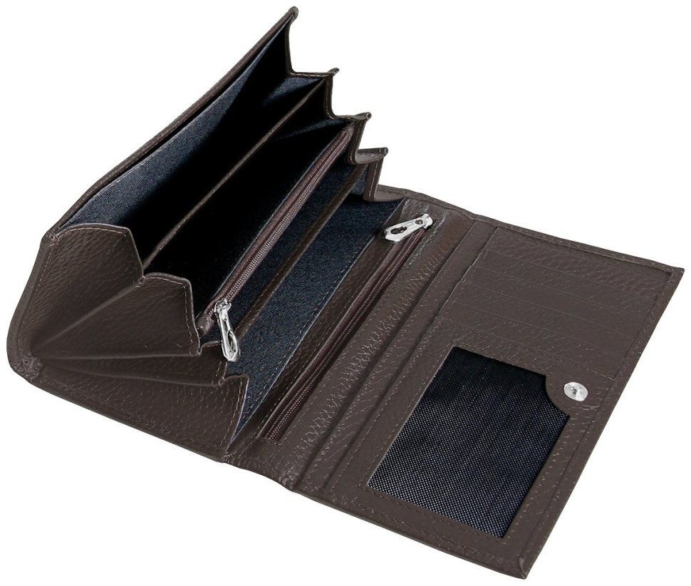 Женский кошелек коричневого цвета из кожи флотар Vip Collection 102492 modnotak фото №4