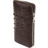 Чоловічий гаманець-клатч з натуральної шкіри крокодила в коричневому кольорі CROCODILE LEATHER (18017) - 1